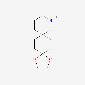 molecular formula C12H21NO2 B7901853 1,4-Dioxa-10-azadispiro[4.2.58.25]pentadecane 