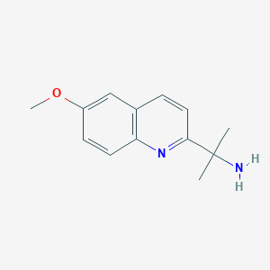 molecular formula C13H16N2O B7901860 2-(6-Methoxyquinolin-2-yl)propan-2-amine 