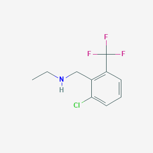 molecular formula C10H11ClF3N B7901898 n-(2-Chloro-6-(trifluoromethyl)benzyl)ethanamine 