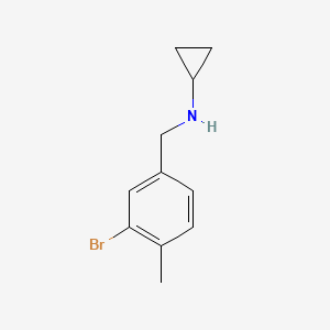 molecular formula C11H14BrN B7901916 N-[(3-bromo-4-methylphenyl)methyl]cyclopropanamine 