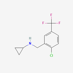 molecular formula C11H11ClF3N B7901984 N-(2-Chloro-5-(trifluoromethyl)benzyl)cyclopropanamine 