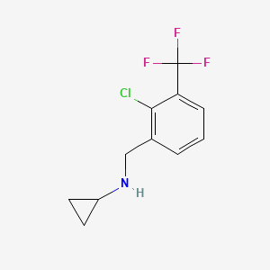 molecular formula C11H11ClF3N B7901991 (2-Chloro-3-trifluoromethyl-benzyl)-cyclopropyl-amine CAS No. 625437-33-4