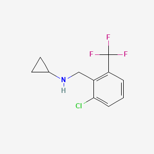 molecular formula C11H11ClF3N B7901996 N-(2-Chloro-6-(trifluoromethyl)benzyl)cyclopropanamine 