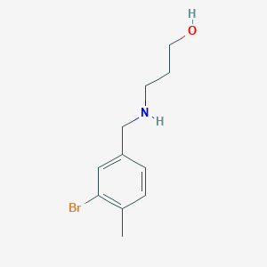 3-{[(3-Bromo-4-methylphenyl)methyl]amino}propan-1-ol