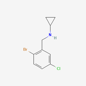 molecular formula C10H11BrClN B7902079 N-[(2-bromo-5-chlorophenyl)methyl]cyclopropanamine 