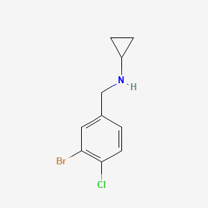 molecular formula C10H11BrClN B7902081 N-[(3-bromo-4-chlorophenyl)methyl]cyclopropanamine 