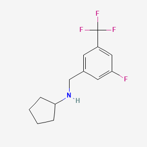 molecular formula C13H15F4N B7902090 N-{[3-fluoro-5-(trifluoromethyl)phenyl]methyl}cyclopentanamine 