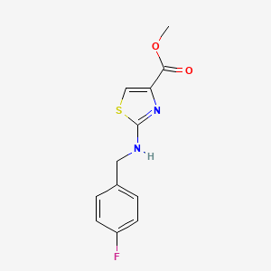 molecular formula C12H11FN2O2S B7902123 Methyl 2-((4-fluorobenzyl)amino)thiazole-4-carboxylate 