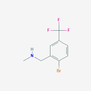 molecular formula C9H9BrF3N B7902136 Benzenemethanamine, 2-bromo-N-methyl-5-(trifluoromethyl)- 
