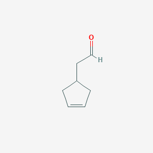 molecular formula C7H10O B7902164 3-Cyclopentene-1-acetaldehyde CAS No. 14055-37-9