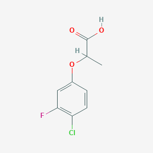 molecular formula C9H8ClFO3 B7902540 2-(4-Chloro-3-fluorophenoxy)propanoic acid 