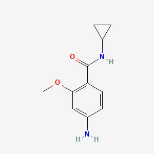molecular formula C11H14N2O2 B7902589 4-Amino-N-cyclopropyl-2-methoxybenzamide 