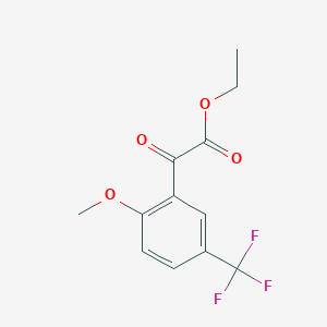 molecular formula C12H11F3O4 B7902800 (2-Methoxy-5-trifluoromethylphenyl)oxo-acetic acid ethyl ester 