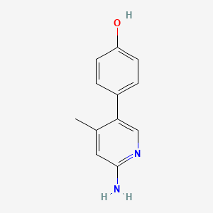 molecular formula C12H12N2O B7902813 4-(6-Amino-4-methylpyridin-3-yl)phenol 