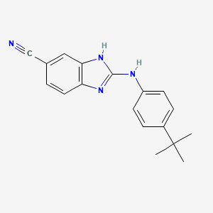 molecular formula C18H18N4 B7902858 2-[(4-Tert-Butylphenyl)amino]-1h-Benzimidazole-6-Carbonitrile 