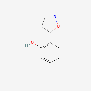 molecular formula C10H9NO2 B7902915 2-(Isoxazole-5-yl)-5-methylphenol 