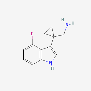 molecular formula C12H13FN2 B7902999 [1-(4-fluoro-1H-indol-3-yl)cyclopropyl]methanamine 