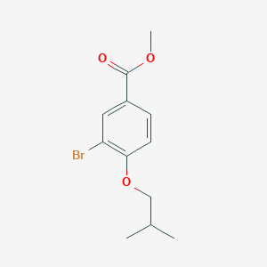 molecular formula C12H15BrO3 B7903082 Methyl 3-bromo-4-isobutoxybenzoate 