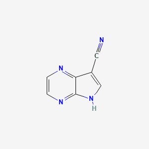molecular formula C7H4N4 B7903113 5H-吡咯并[2,3-b]吡嗪-7-腈 