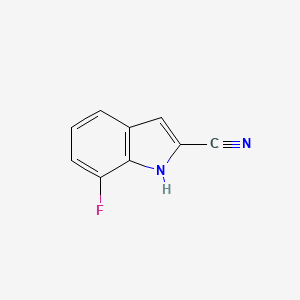 molecular formula C9H5FN2 B7903138 7-氟-1H-吲哚-2-腈 