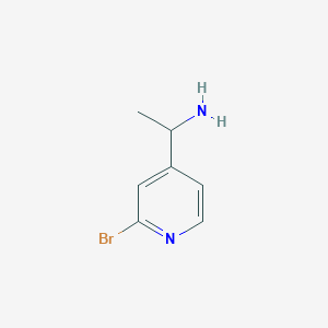 molecular formula C7H9BrN2 B7903169 2-Bromo-alpha-methylpyridine-4-methanamine 