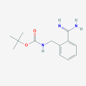 molecular formula C13H19N3O2 B7903210 tert-Butyl 2-carbamimidoylbenzylcarbamate 