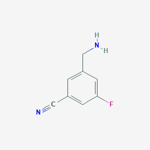 molecular formula C8H7FN2 B7903225 3-(Aminomethyl)-5-fluorobenzonitrile 