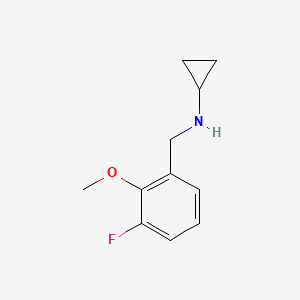 molecular formula C11H14FNO B7903282 N-[(3-fluoro-2-methoxyphenyl)methyl]cyclopropanamine 