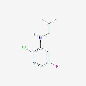 molecular formula C10H13ClFN B7903323 Benzenamine, 2-chloro-5-fluoro-N-(2-methylpropyl)- 