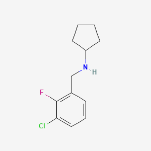molecular formula C12H15ClFN B7903437 N-[(3-Chloro-2-fluorophenyl)methyl]cyclopentanamine 