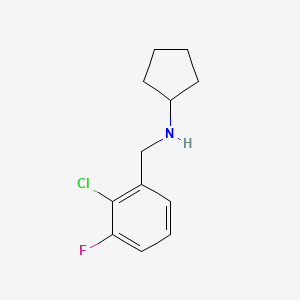 molecular formula C12H15ClFN B7903444 N-[(2-chloro-3-fluorophenyl)methyl]cyclopentanamine 