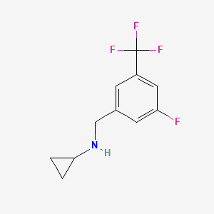 molecular formula C11H11F4N B7903481 N-{[3-fluoro-5-(trifluoromethyl)phenyl]methyl}cyclopropanamine 