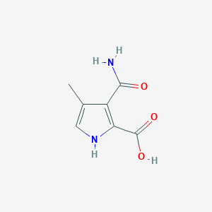 molecular formula C7H8N2O3 B7903547 3-Carbamoyl-4-methyl-1H-pyrrole-2-carboxylic acid 