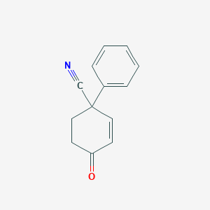 molecular formula C13H11NO B7903675 4-Oxo-1-phenylcyclohex-2-ene-1-carbonitrile 
