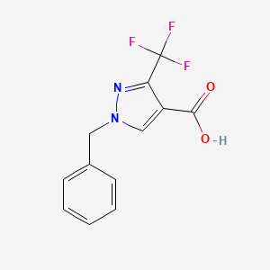 molecular formula C12H9F3N2O2 B7903724 1-Benzyl-3-(trifluoromethyl)-1H-pyrazole-4-carboxylic acid 
