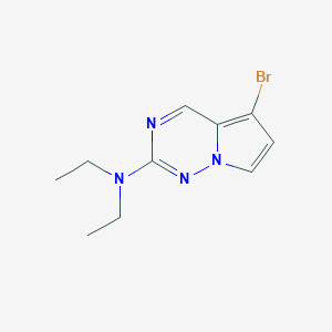 molecular formula C10H13BrN4 B7903726 5-Bromo-N,N-diethylpyrrolo[2,1-f][1,2,4]triazin-2-amine 