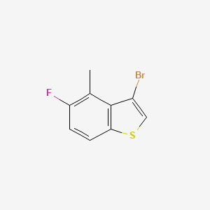 molecular formula C9H6BrFS B7903776 3-Bromo-5-fluoro-4-methylbenzo[b]thiophene 