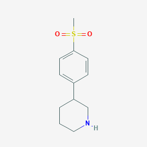 molecular formula C12H17NO2S B7903816 3-(4-(Methylsulfonyl)phenyl)piperidine 