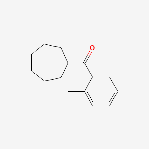 molecular formula C15H20O B7903907 2-Methylphenyl cycloheptyl ketone 