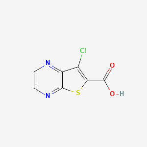 molecular formula C7H3ClN2O2S B7903938 7-Chlorothieno[2,3-b]pyrazine-6-carboxylic acid 