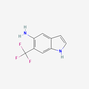 molecular formula C9H7F3N2 B7903999 6-(Trifluoromethyl)-1H-indol-5-amine 