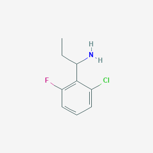 molecular formula C9H11ClFN B7904074 1-(2-Chloro-6-fluorophenyl)propan-1-amine 