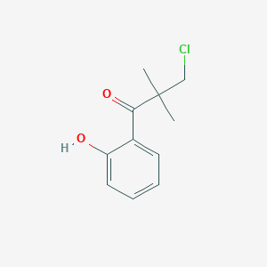 molecular formula C11H13ClO2 B7904114 3-Chloro-1-(2-hydroxyphenyl)-2,2-dimethylpropan-1-one 
