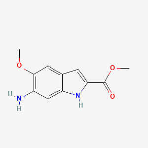molecular formula C11H12N2O3 B7904160 methyl 6-amino-5-methoxy-1H-indole-2-carboxylate 