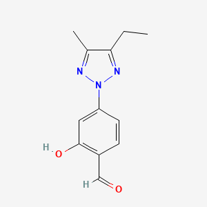 molecular formula C12H13N3O2 B7904262 2-hydroxy-4-(4-ethyl-5-methyl-2H-1,2,3-triazol-2-yl)-benzaldehyde 
