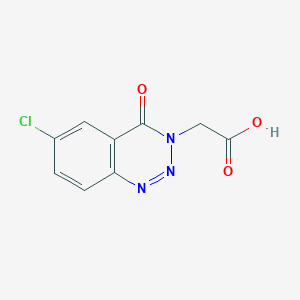 molecular formula C9H6ClN3O3 B7904282 6-Chloro-4-oxo-1,2,3-benzotriazine-3(4H)-acetic acid CAS No. 97609-02-4
