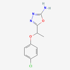 molecular formula C10H10ClN3O2 B7904287 5-[1-(4-Chlorophenoxy)ethyl]-1,3,4-oxadiazol-2-amine CAS No. 21520-98-9