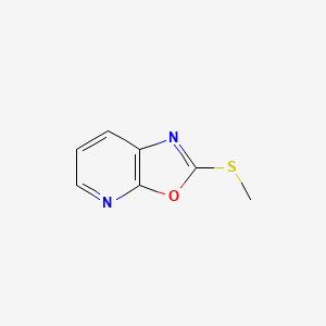 molecular formula C7H6N2OS B7904356 2-(Methylthio)oxazolo[5,4-b]pyridine 