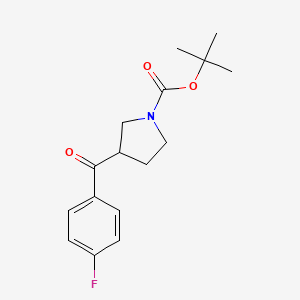 molecular formula C16H20FNO3 B7904387 Tert-butyl 3-(4-fluorobenzoyl)pyrrolidine-1-carboxylate 