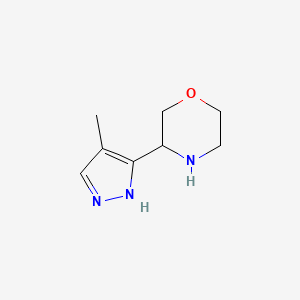 molecular formula C8H13N3O B7904489 3-(4-methyl-1H-pyrazol-3-yl)morpholine 